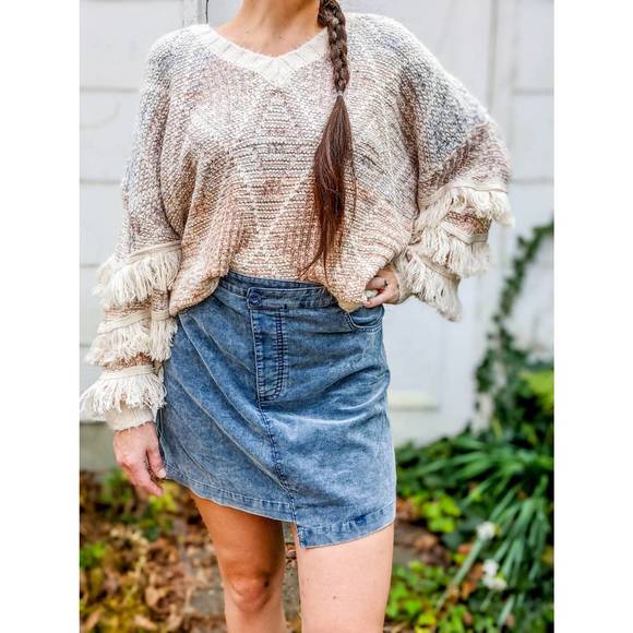 SADIE & SAGE Dresses & Skirts - NEW SADIE & SAGE corduroy asymmetrical waist skirt in blue